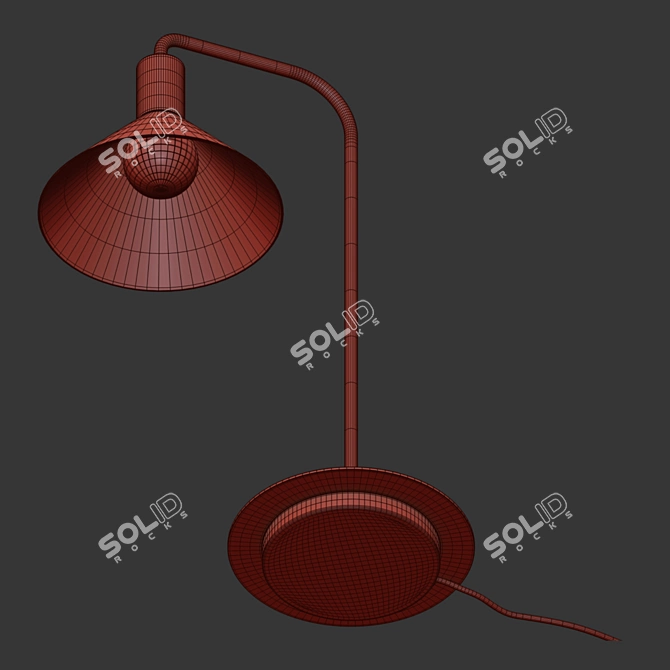 Title: Modern Solo Nickel Table Lamp 3D model image 4