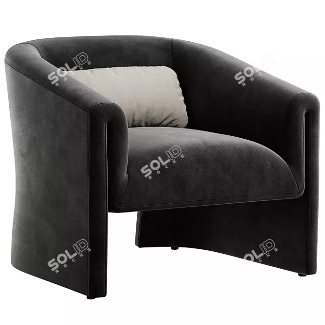 Modern Upholstered Armchair for 3D Design 3D model image 2