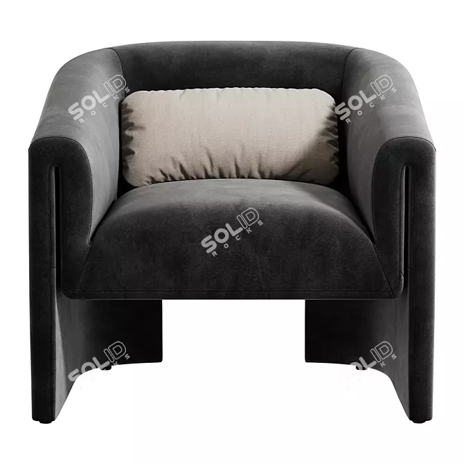 Modern Upholstered Armchair for 3D Design 3D model image 3