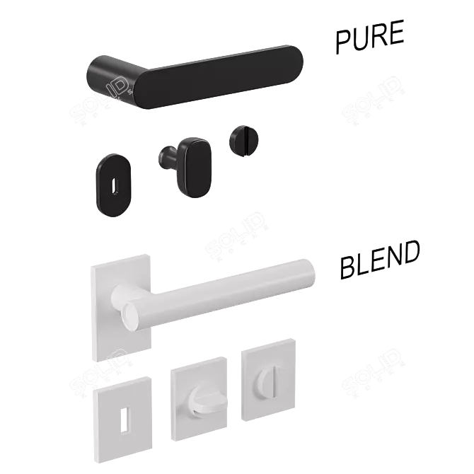 DND Door Handles Set Variety 3D model image 1