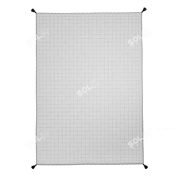 Crimson Handmade Cotton Chenille Rug 3D model image 4