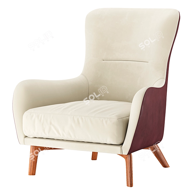 Elegant Vivienne Armchair by Pinori 3D model image 1