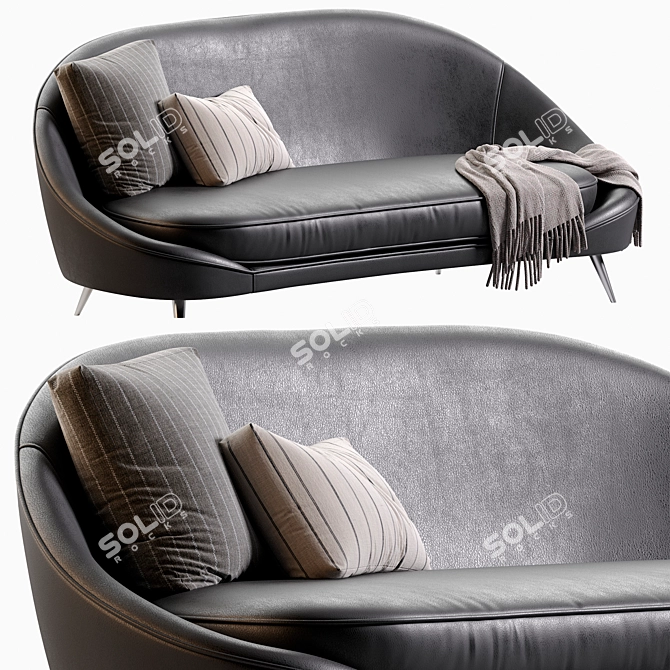 Sleek Nido Curved Sofa 3D model image 4