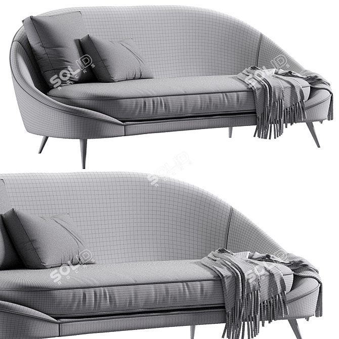 Sleek Nido Curved Sofa 3D model image 6