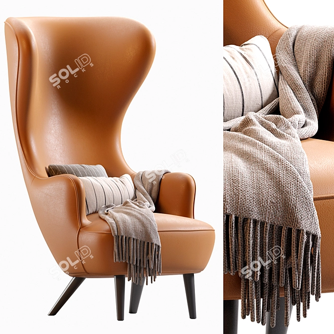 Elegant Wingback Chair 2016 Classic 3D model image 1