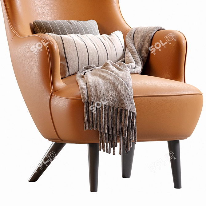 Elegant Wingback Chair 2016 Classic 3D model image 2