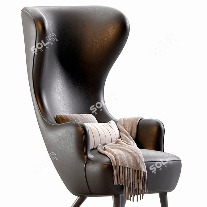 Elegant Wingback Chair 2016 Classic 3D model image 3