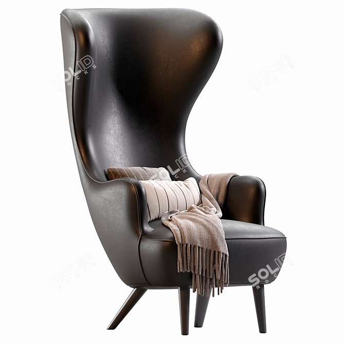 Elegant Wingback Chair 2016 Classic 3D model image 5