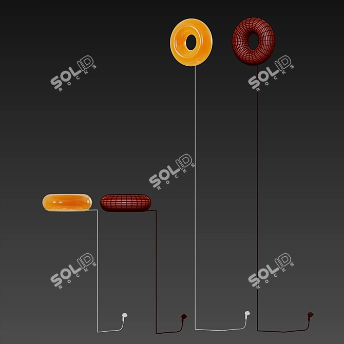 Sleek LED Table/Wall Lamp 3D model image 3