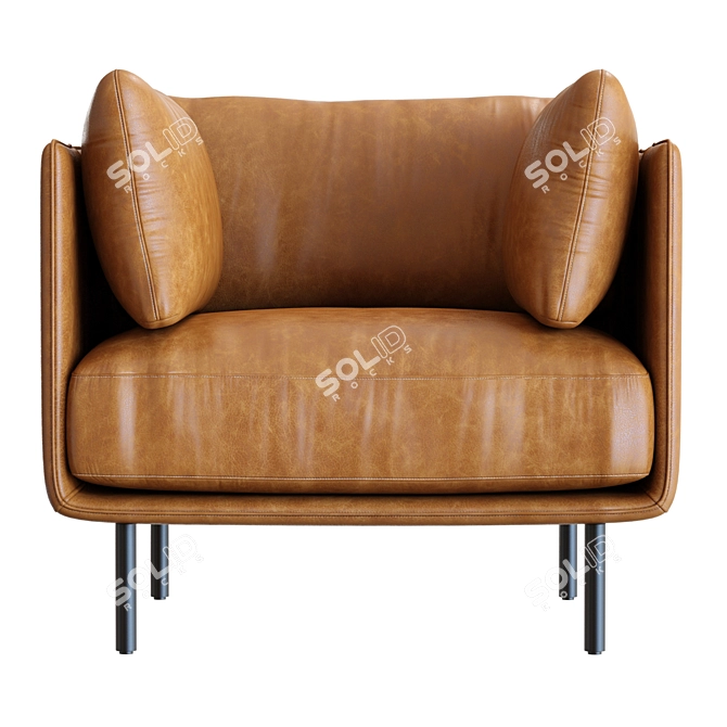 Crate&Barrel Wells Leather Chair 3D 3D model image 3