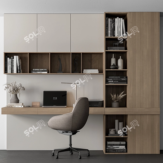 Modern Home Office Furniture Set 3D model image 1