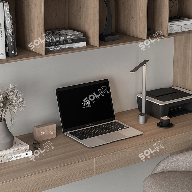 Modern Home Office Furniture Set 3D model image 2