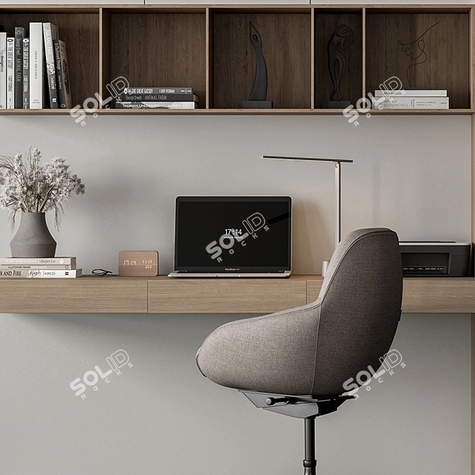 Modern Home Office Furniture Set 3D model image 4