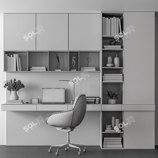 Modern Home Office Furniture Set 3D model image 5