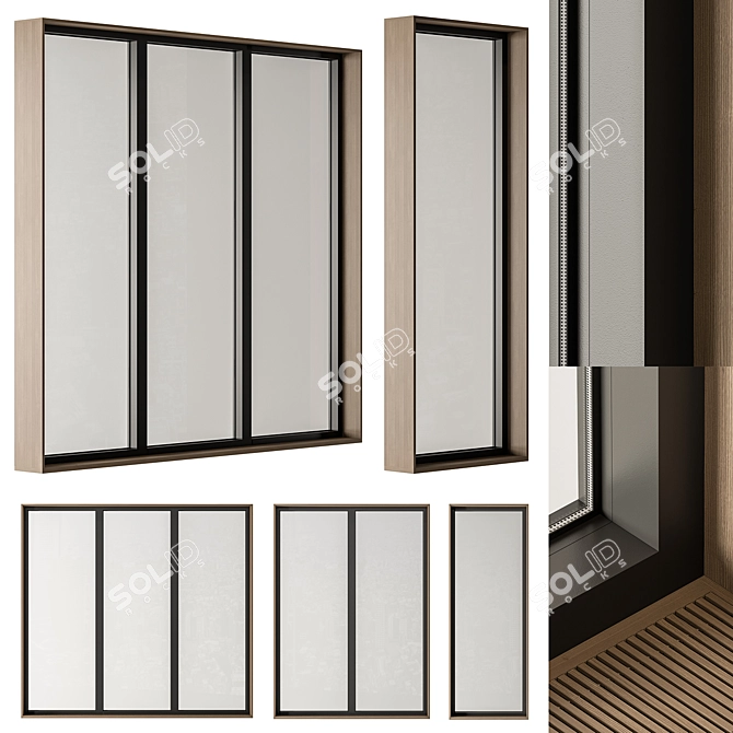 Mini White Window Frame Set 3D model image 1