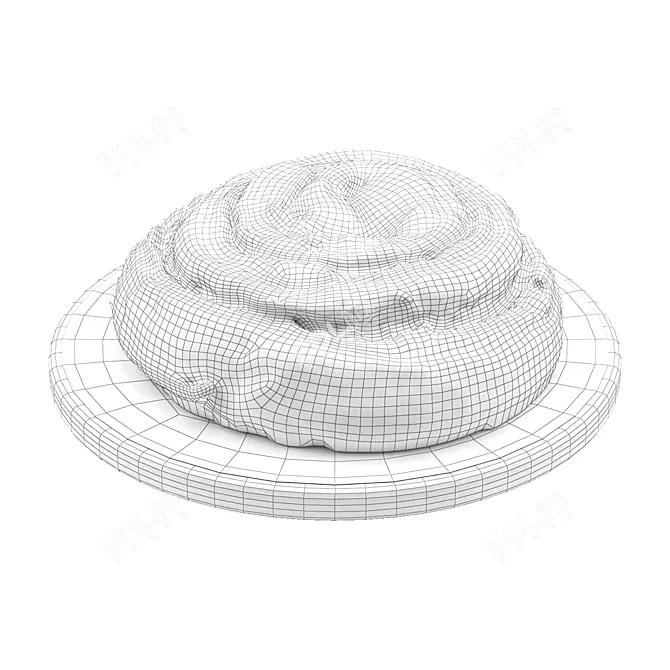 Cinnamon Snail Bun Puff 3D model image 3