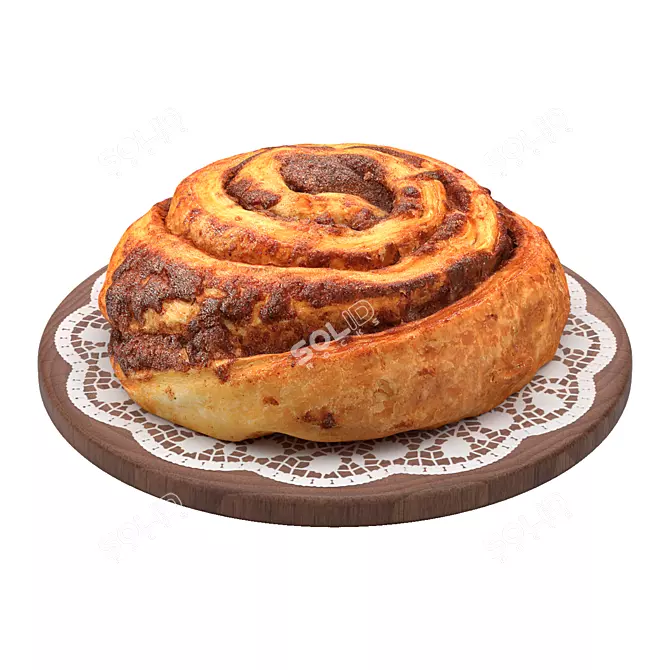 Cinnamon Snail Bun Puff 3D model image 6