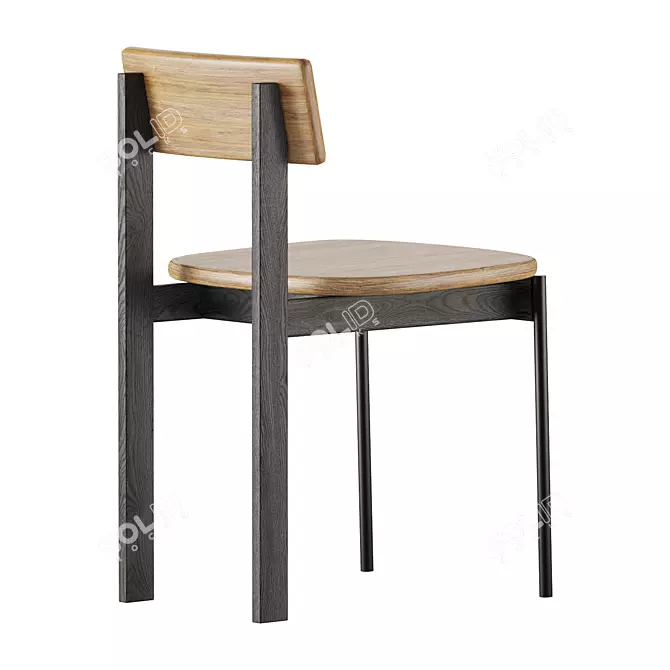 Modern Betwixt Side Chair 3D model image 2