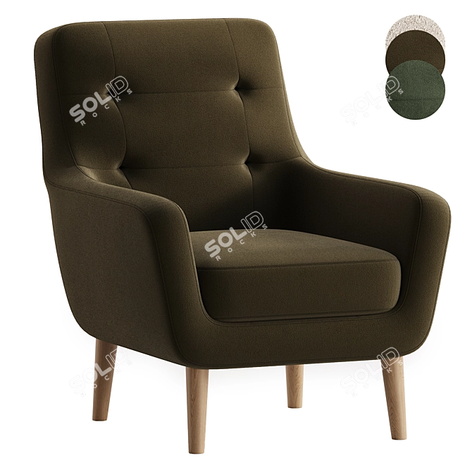 Vitio Gene Gray Armchair Collection 3D model image 2