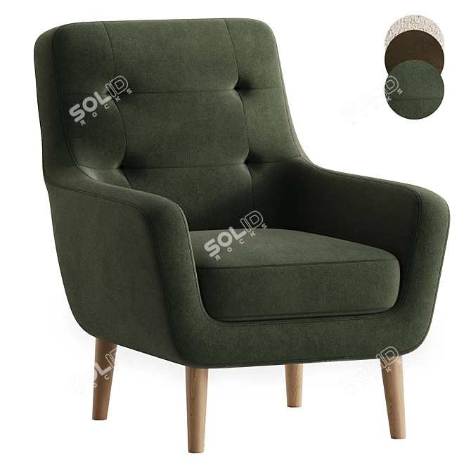 Vitio Gene Gray Armchair Collection 3D model image 3