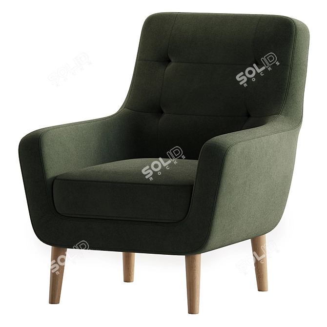 Vitio Gene Gray Armchair Collection 3D model image 4