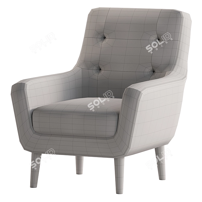 Vitio Gene Gray Armchair Collection 3D model image 5