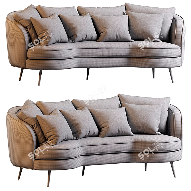 Contemporary Upholstered Sofa 3D Model 3D model image 7