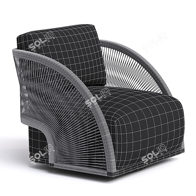 Pavona Swivel Lounge Chair 3D Model 3D model image 2