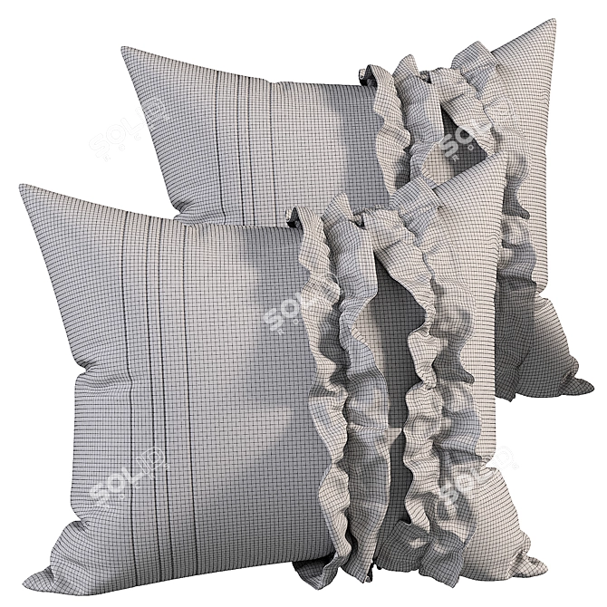 Elegant Pillow Set 626 3D model image 3