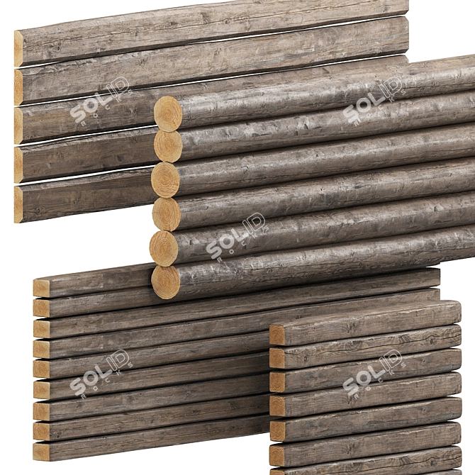 Varied Section Logs, Multiple Lengths 3D model image 1