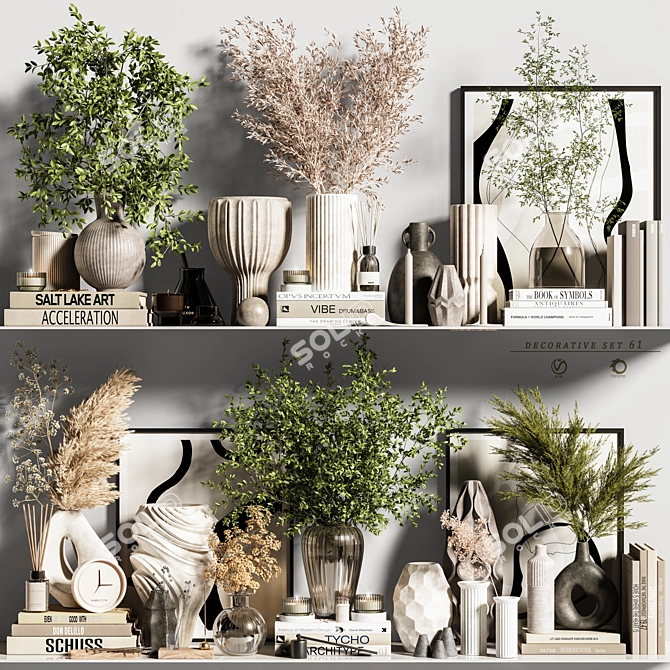 Elegant Decor Set 61 3D model image 1