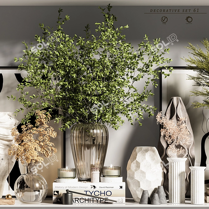 Elegant Decor Set 61 3D model image 2