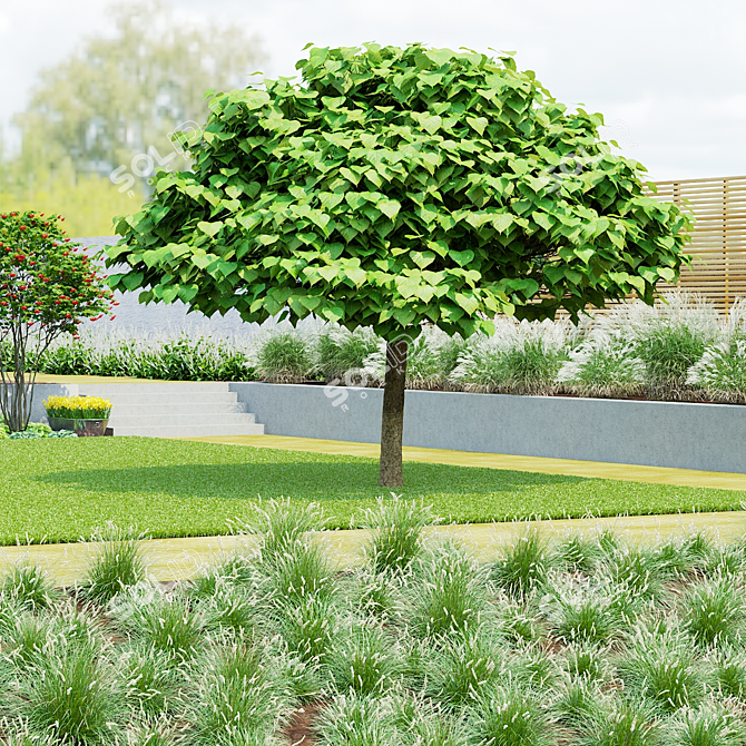 Catalpa Nana Tree Collection 3D model image 7