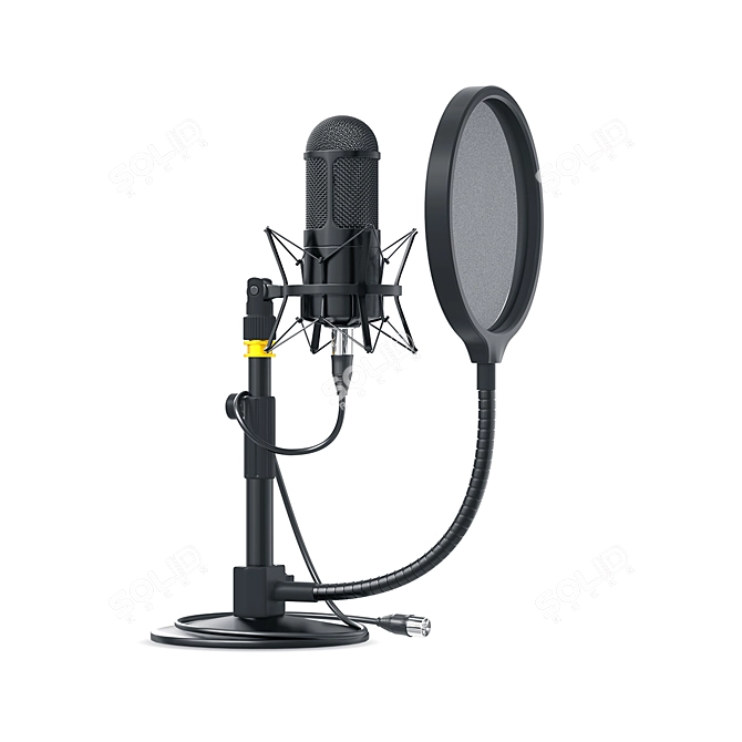 Desk Studio Mic Model Stand 3D model image 1