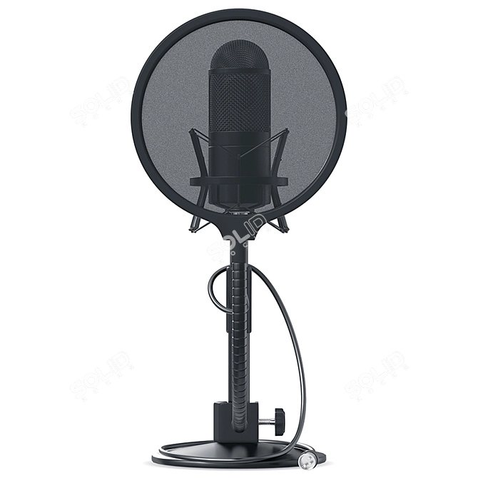 Desk Studio Mic Model Stand 3D model image 7