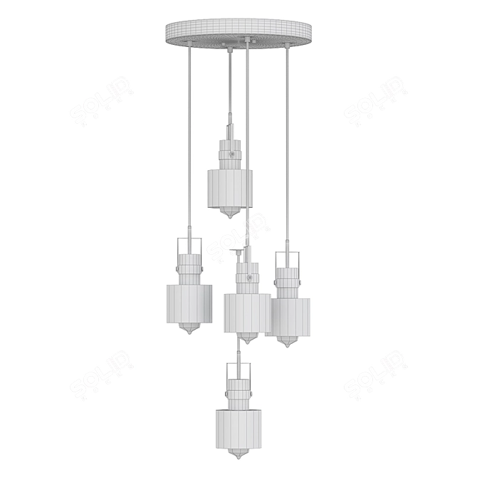 Elegant Chrome Ceiling Light Fixture 3D model image 2