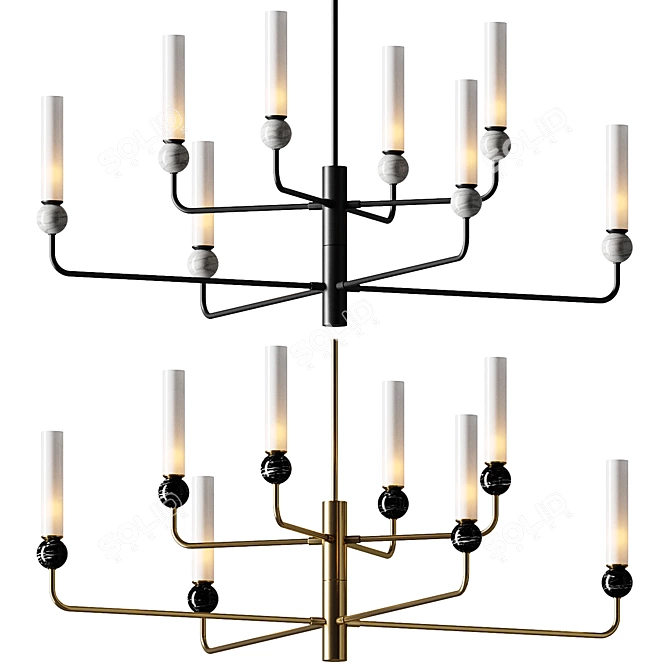 Delie Multi Pendant Lamp 3D model image 1