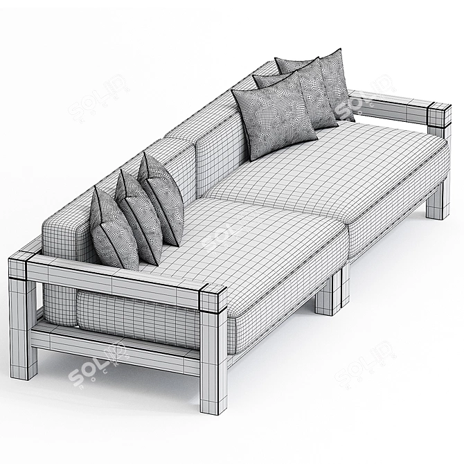 Elegant Antibes Sofa for 3DsMax 3D model image 3