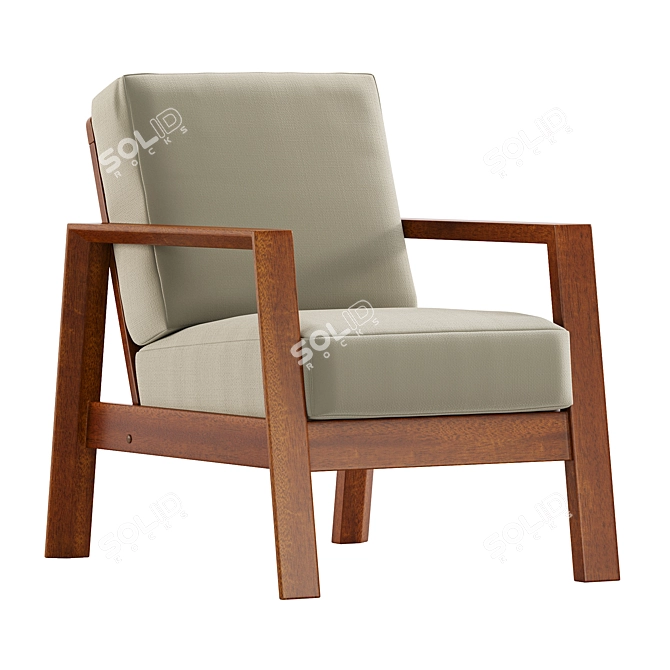 Elegant Agostini Upholstered Armchair 3D model image 1