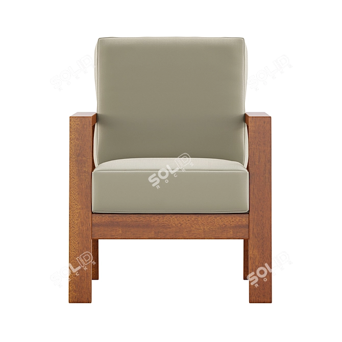 Elegant Agostini Upholstered Armchair 3D model image 2