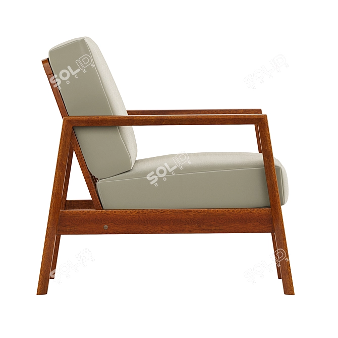 Elegant Agostini Upholstered Armchair 3D model image 3