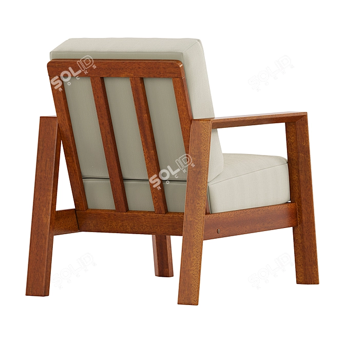 Elegant Agostini Upholstered Armchair 3D model image 4