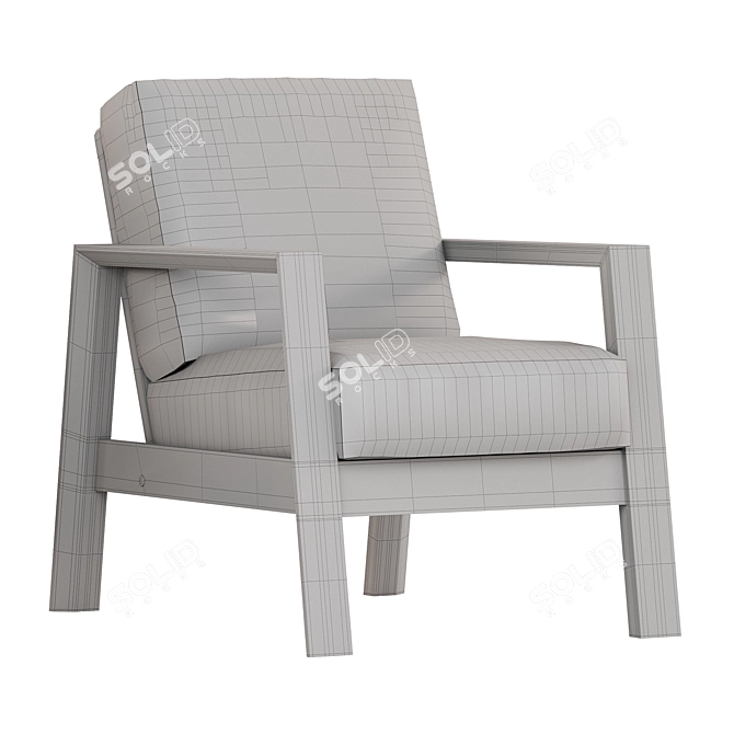 Elegant Agostini Upholstered Armchair 3D model image 5