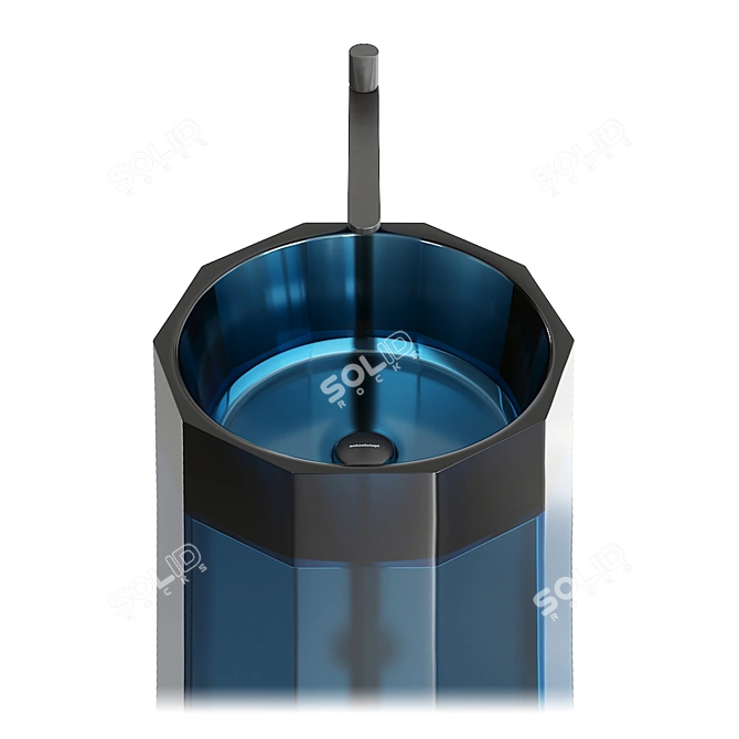 Stylish Vitreo Freestanding Washbasin 3D model image 3