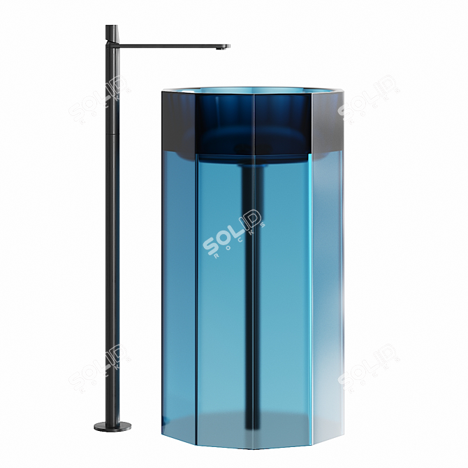 Stylish Vitreo Freestanding Washbasin 3D model image 4