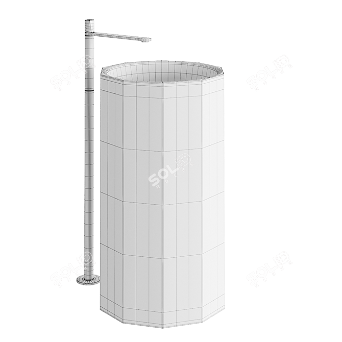 Stylish Vitreo Freestanding Washbasin 3D model image 5