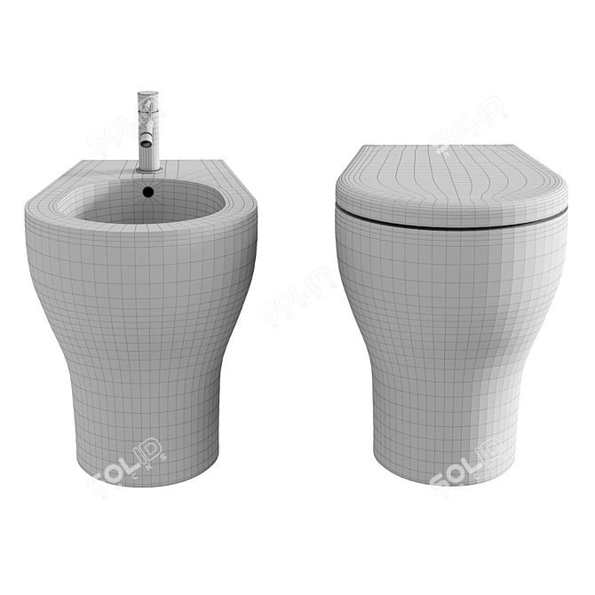 Axa Cinque Floor-Mounted Toilet 3D model image 3