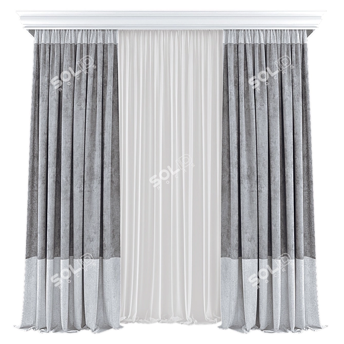  Modern Curtain Panel Design 3D model image 1