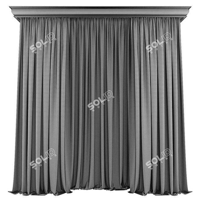  Modern Curtain Panel Design 3D model image 2
