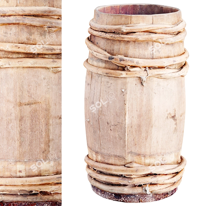 Wooden Barrel 3D Scan Kit 3D model image 1